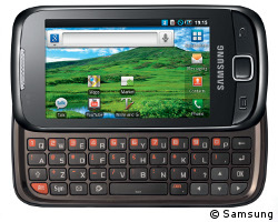 Das Samsung Galaxy 551 hat eine ausziehbare QWERTZ-Tastatur